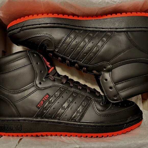 Mens Adidas Originals Top Ten Rb Black/Red #ID0323 Size 12 - Picture 12 of 16